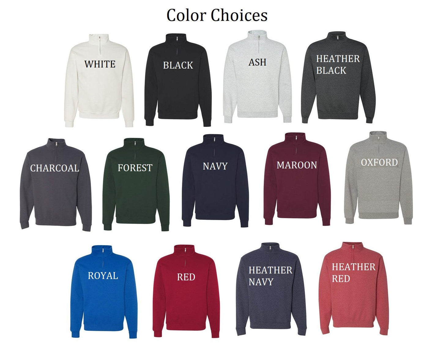 Personalized Upper Arm Quarter Zip Sweatshirt Name Word Phrase on a Sweatshirt
