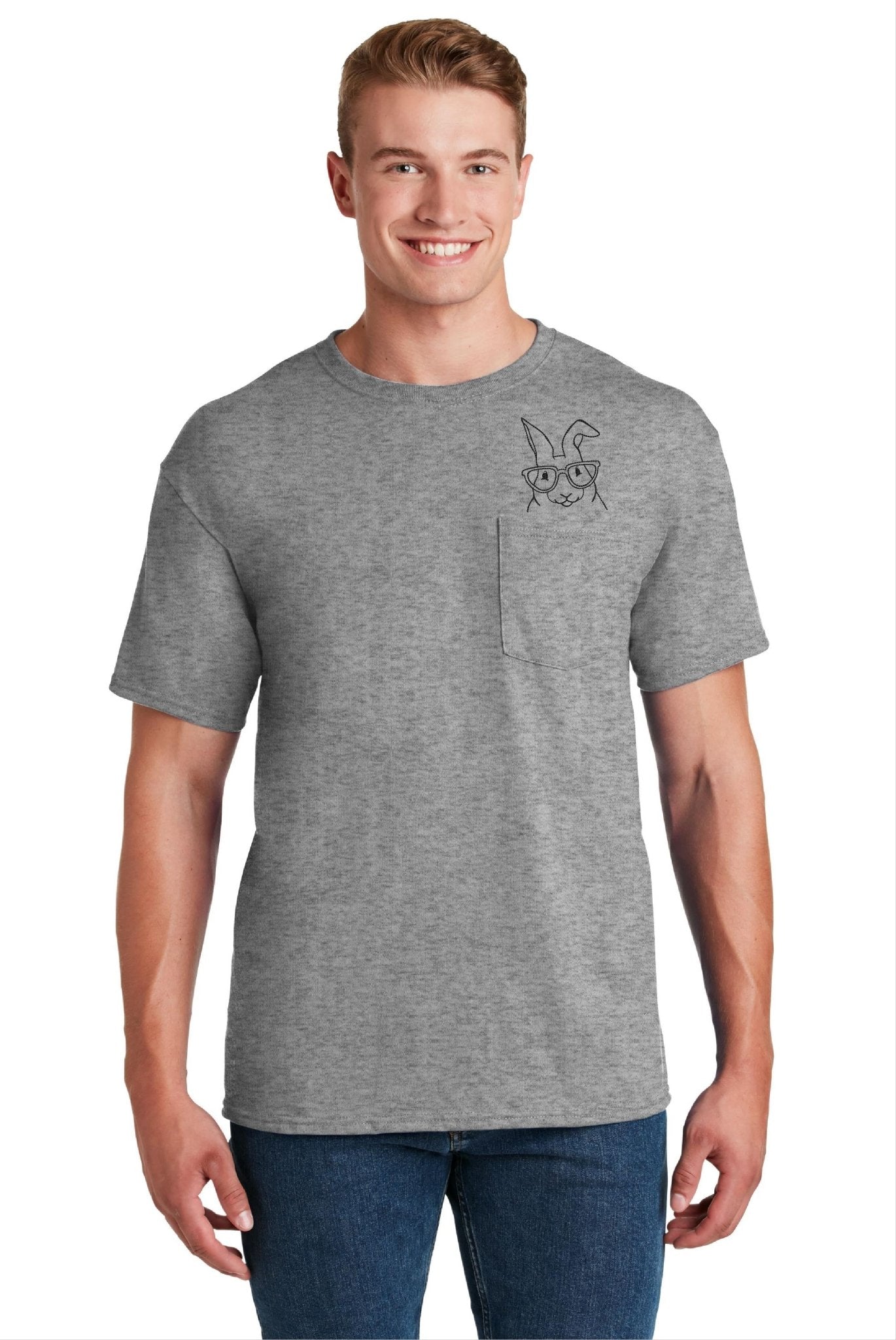 Bunny Pocket T-shirt Embroidered - Blue Ridge Stitches