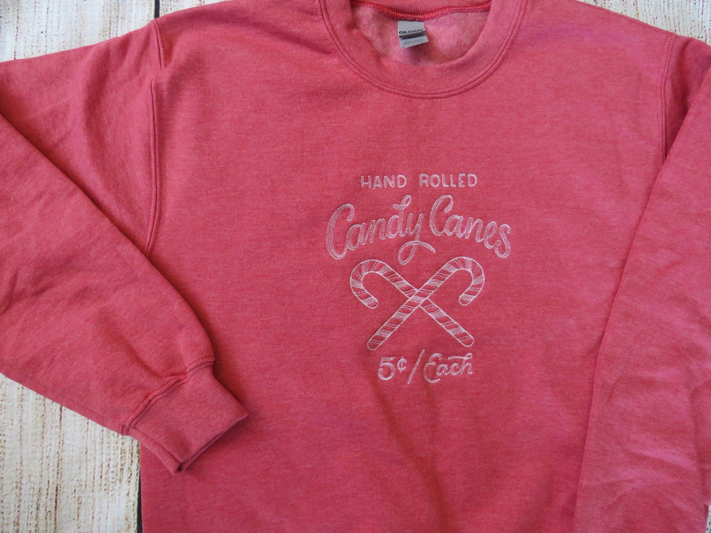 Candy Cane Winter Crew Neck Sweatshirt - Blue Ridge Stitches