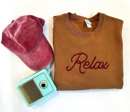 Custom Embroidered Sweatshirt With Retro Text