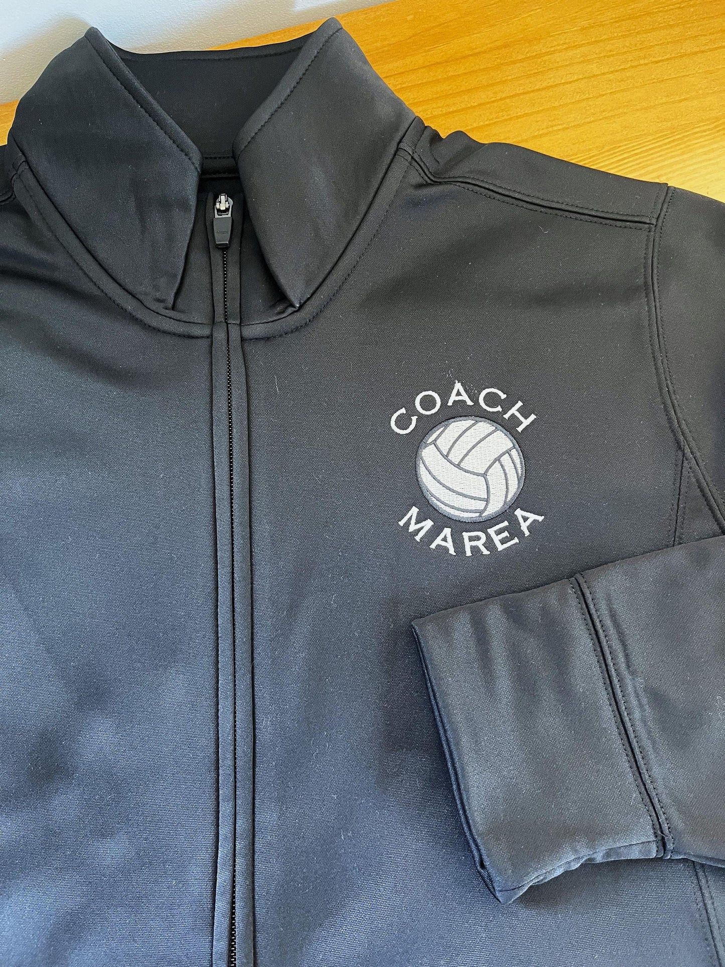 Personalized Volleyball Coach Ladies Full Zip Jacket Custom Embroidered