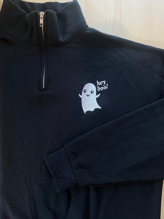 Hey Boo Fall Quarter Zip Sweatshirt