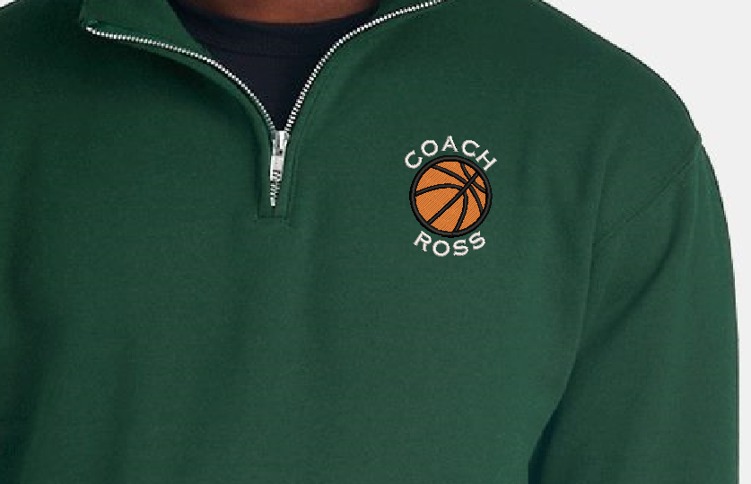 Personalized Basketball Coach Quarter Zip Sweatshirt