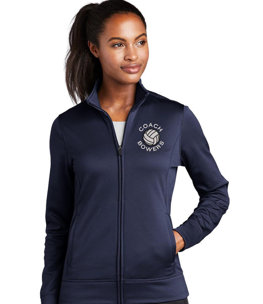 Personalized Volleyball Coach Ladies Full Zip Jacket Custom Embroidered