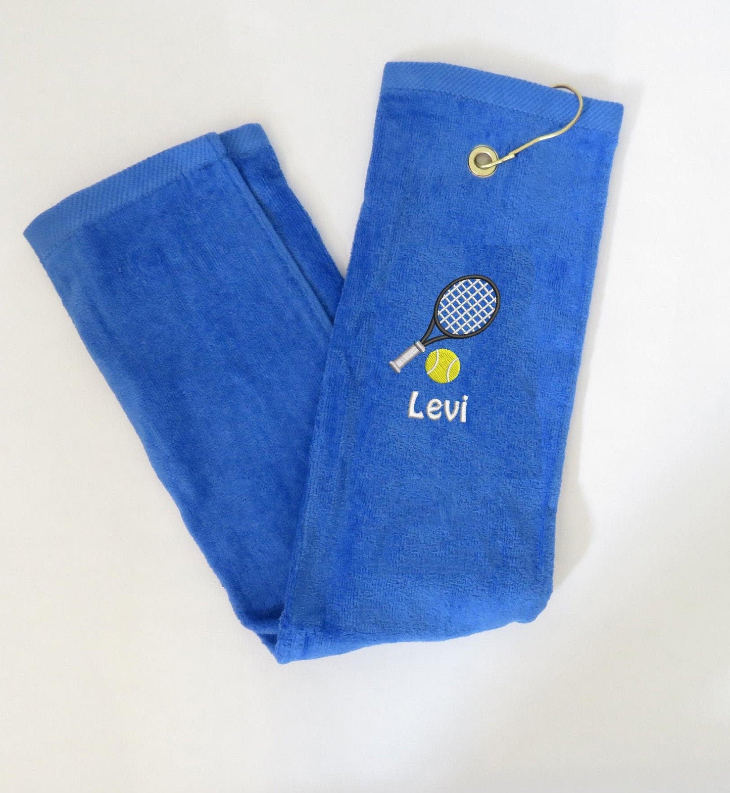 Personalized Tennis Towel with Grommet and Hook Add Name