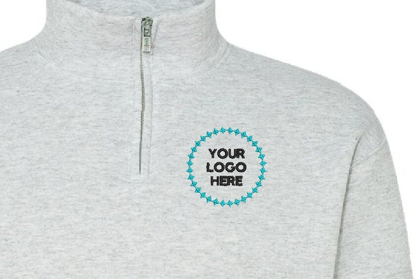 Personalized Logo Embroidered Quarter Zip Sweatshirt