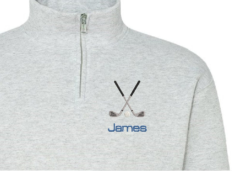 Golf Quarter Zip Personalized Sweatshirt Custom Embroidered Pullover