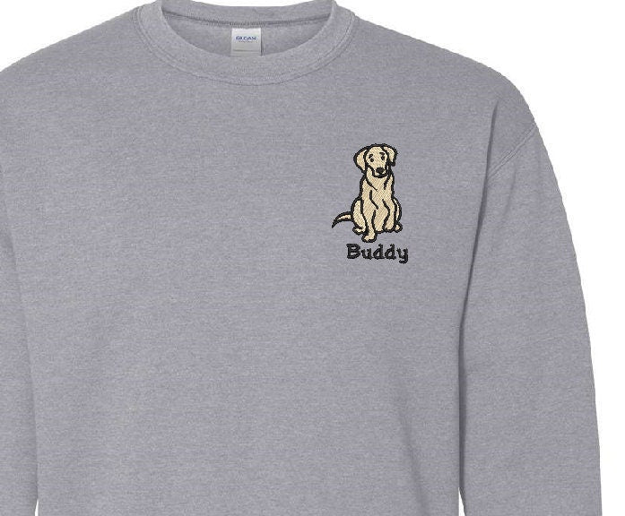 Yellow Labrador Yellow Lab Sweatshirt Personalized Custom Embroidered With Name Pet Sweatshirt