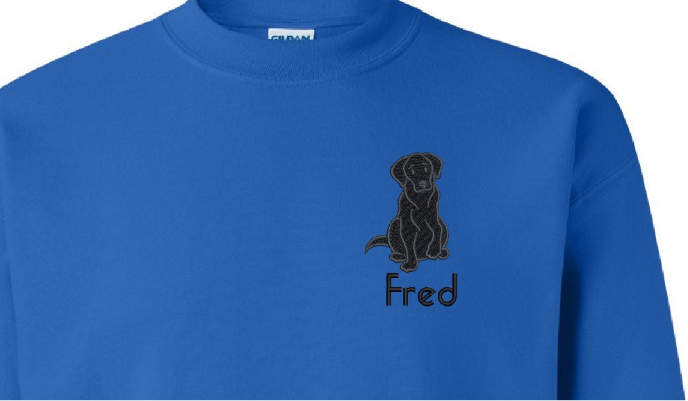 Black Labrador Retriever Sweatshirt Personalized Custom Embroidered With NameDog Pet SweatshirtDog Sweatshirt