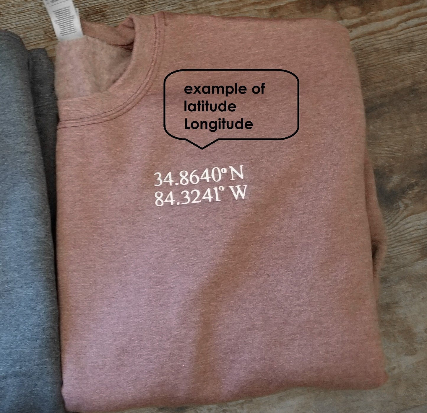 Customized GPS Coordinates or Latitude Longitude Sweatshirt