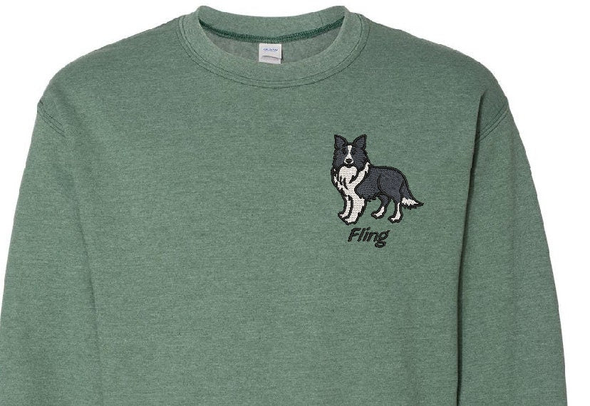 Border Collie Sweatshirt Personalized Custom Embroidered With Name