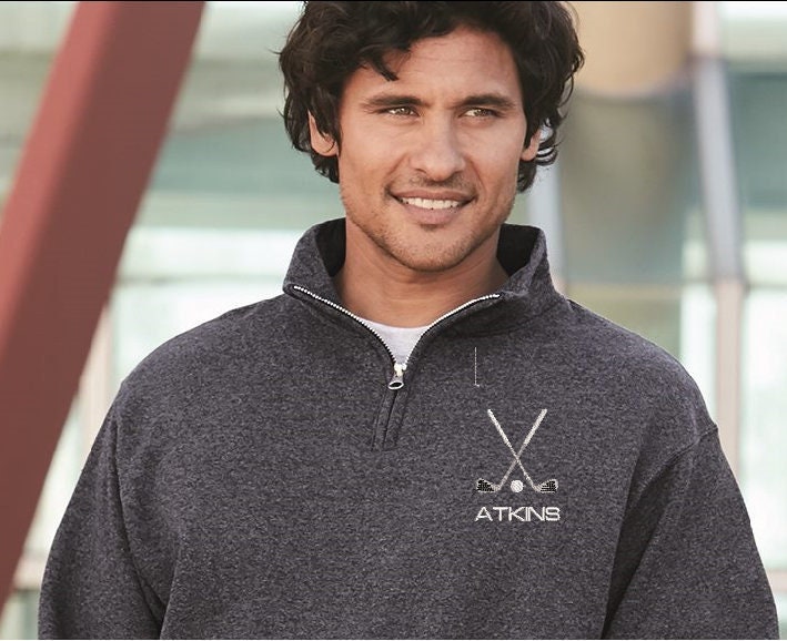 Golf Quarter Zip Personalized Sweatshirt Custom Embroidered Pullover