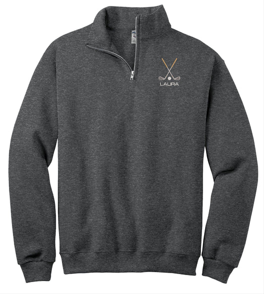 Golf Quarter Zip Personalized Sweatshirt Custom Embroidered Pullover