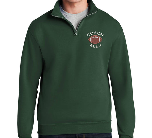 Personalized Football Coach Quarter Zip Sweatshirt