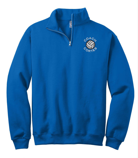 Personalized Volleyball Coach Quarter Zip Sweatshirt