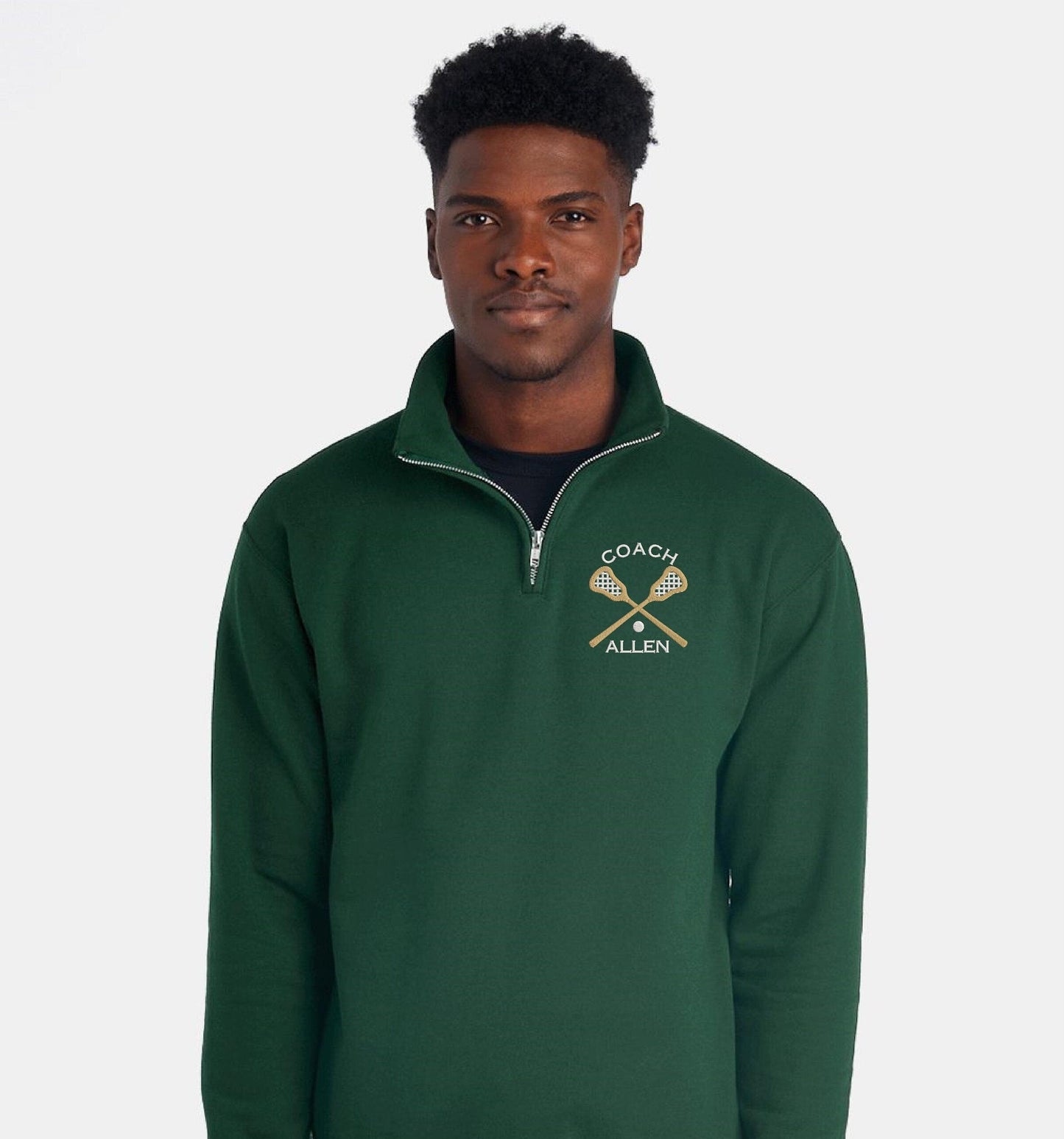 Personalized Lacrosse Coach Quarter Zip Sweatshirt