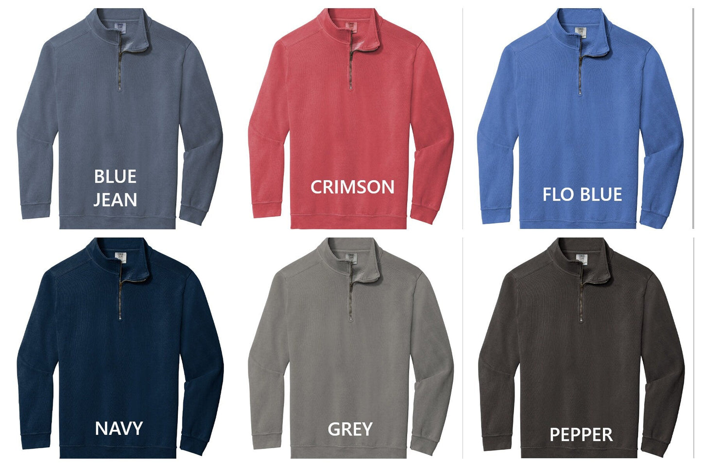 Personalized Comfort Colors Quarter Zip Sweatshirt