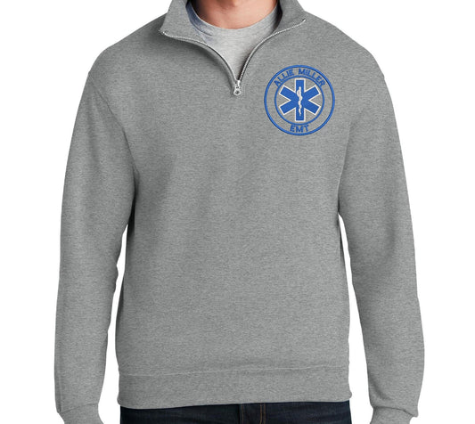 Personalized EMT EMS PARAMEDIC Quarter Zip Sweatshirt