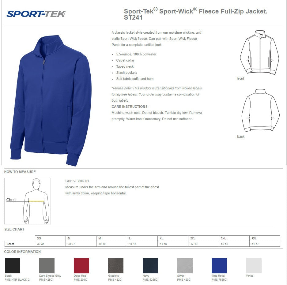 Personalized Mens Golf Full Zip Jacket