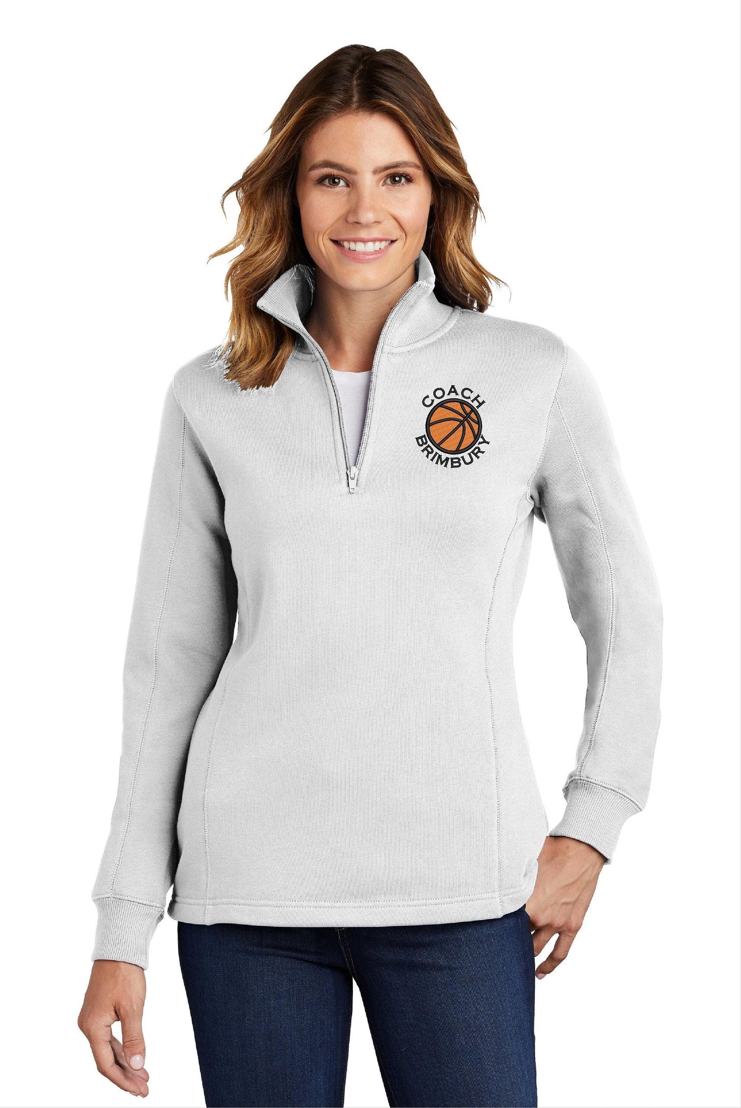 Personalized Ladies Basketball Quarter Zip Sweatshirt