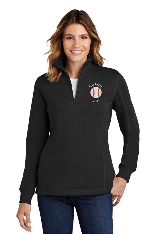 Personalized Ladies Baseball Quarter Zip