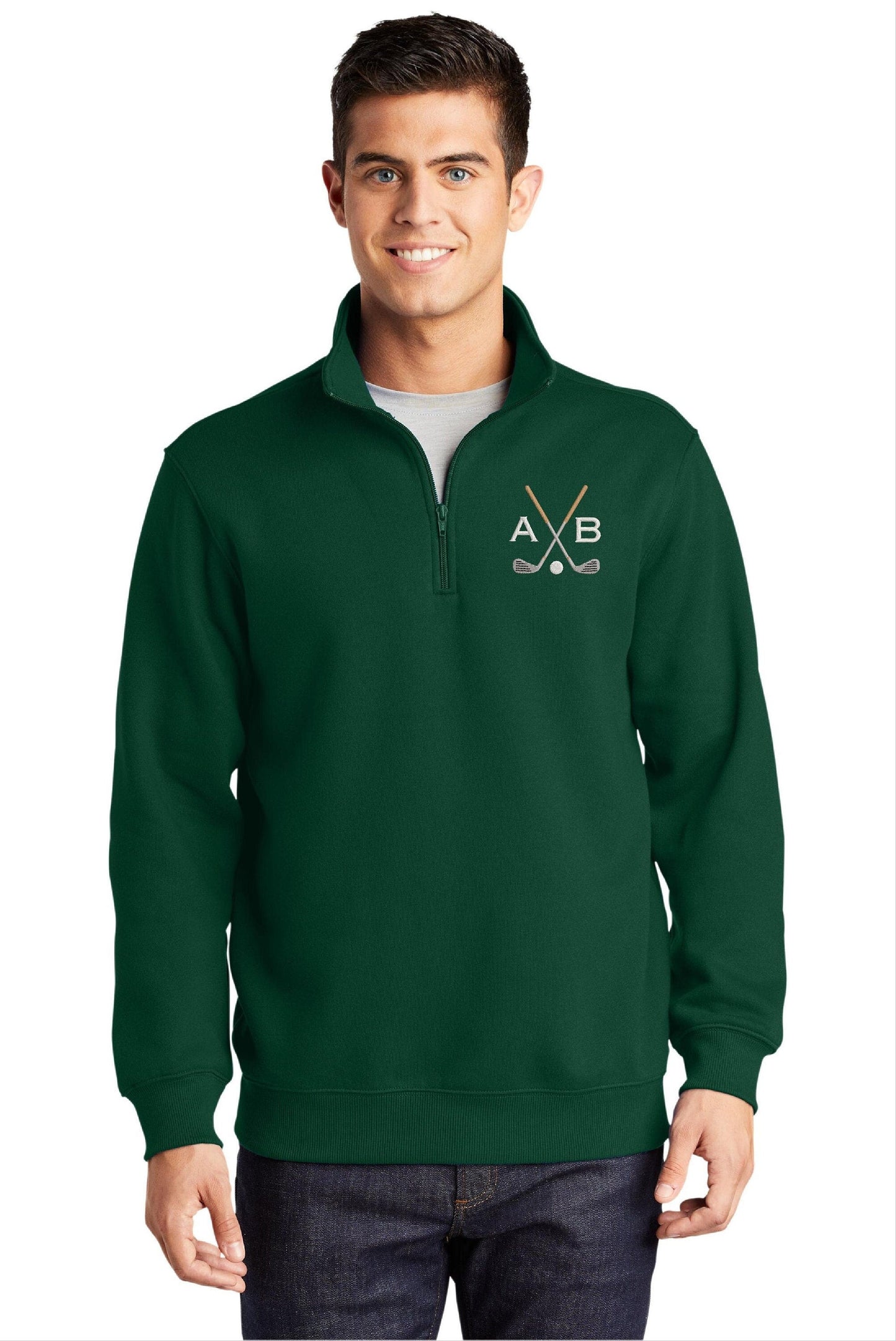 Personalized Embroidered Mens Golf Sport Tek Quarter Zip