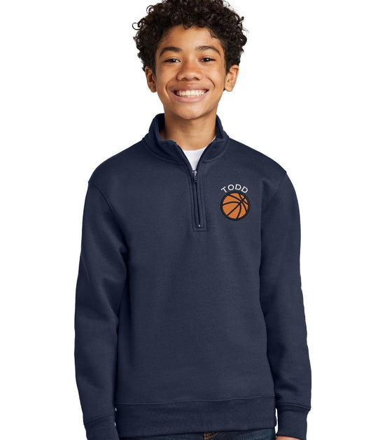 Personalized Youth Basketball Quarter Zip Sweatshirt