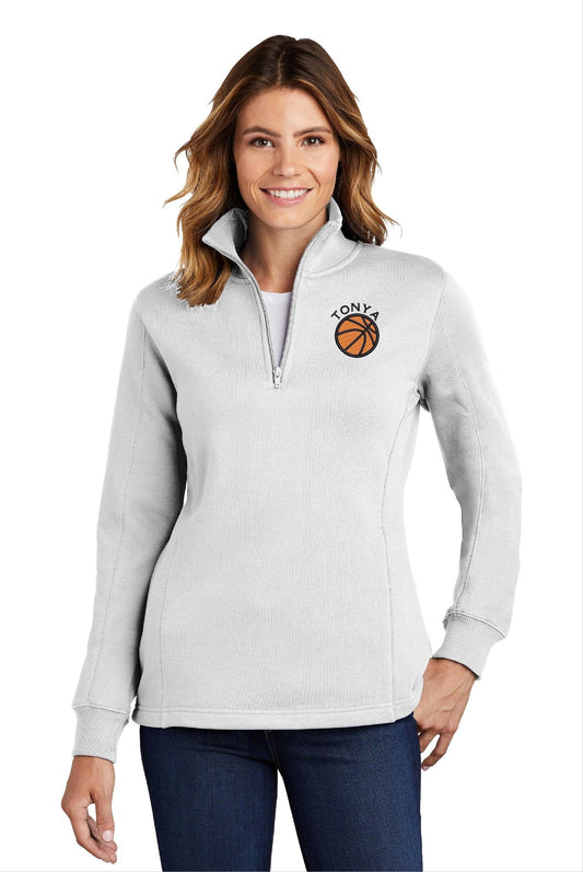 Personalized Ladies Basketball Quarter Zip Sweatshirt