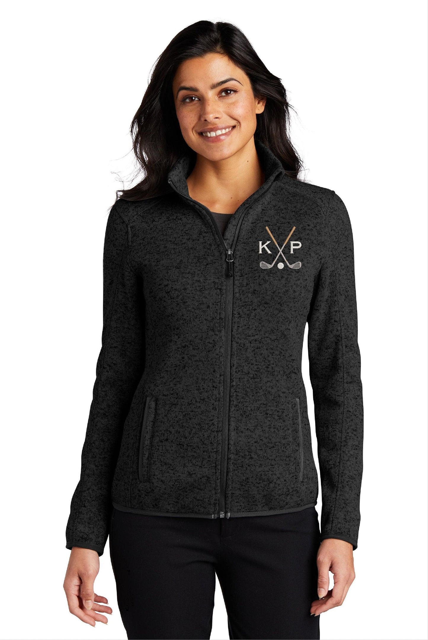 Personalized Embroidered Ladies Golf Full Zip Sweater