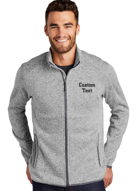 Personalized Mens Embroidered  Full Zip Sweater