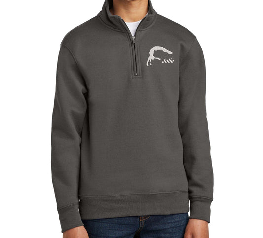 Personalized Youth Gymnastics Quarter Zip Sweatshirt