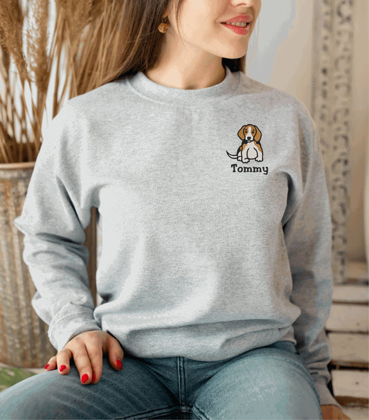 Beagle Sweatshirt Personalized Custom Embroidered With Name
