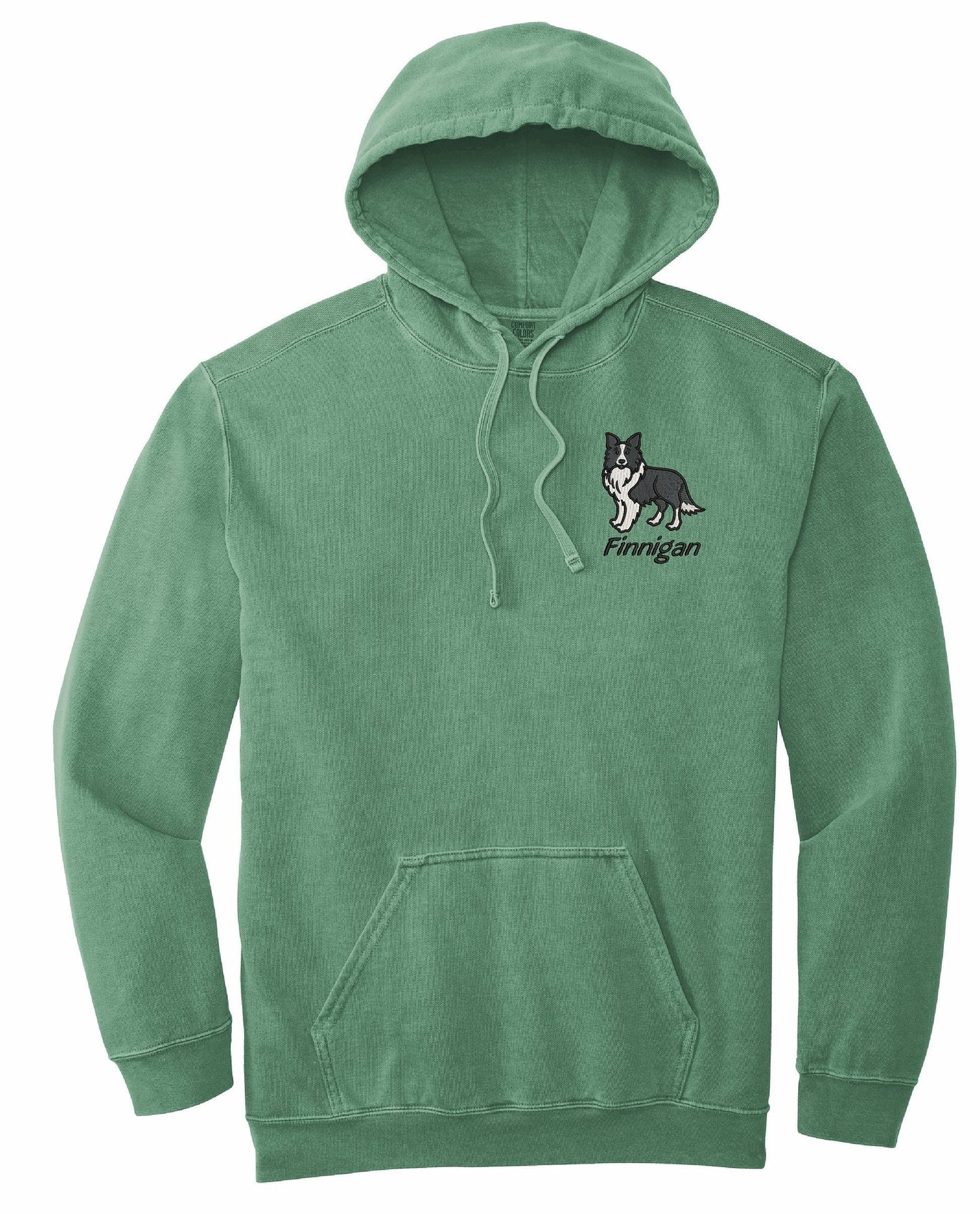 Border Collie Hoodie Personalized Custom Comfort Colors Embroidered With Name