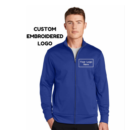 Custom Embroidered Logo on Jacket Mens Full Zip Business Name