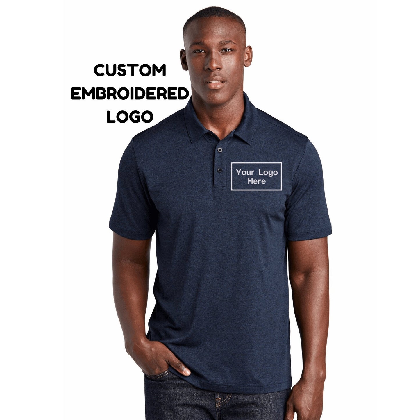 Embroidered Custom Logo Polo Shirt For Men Embroidered Business Company Name Top No Minimum