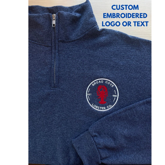 Personalized Logo Embroidered Quarter Zip Sweatshirt