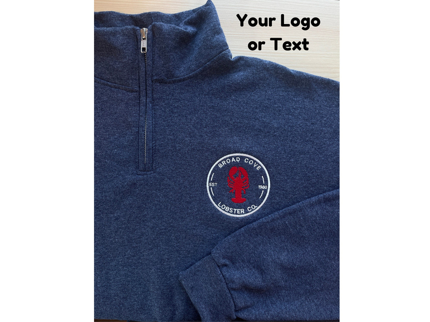 Personalized Logo Embroidered Quarter Zip Sweatshirt