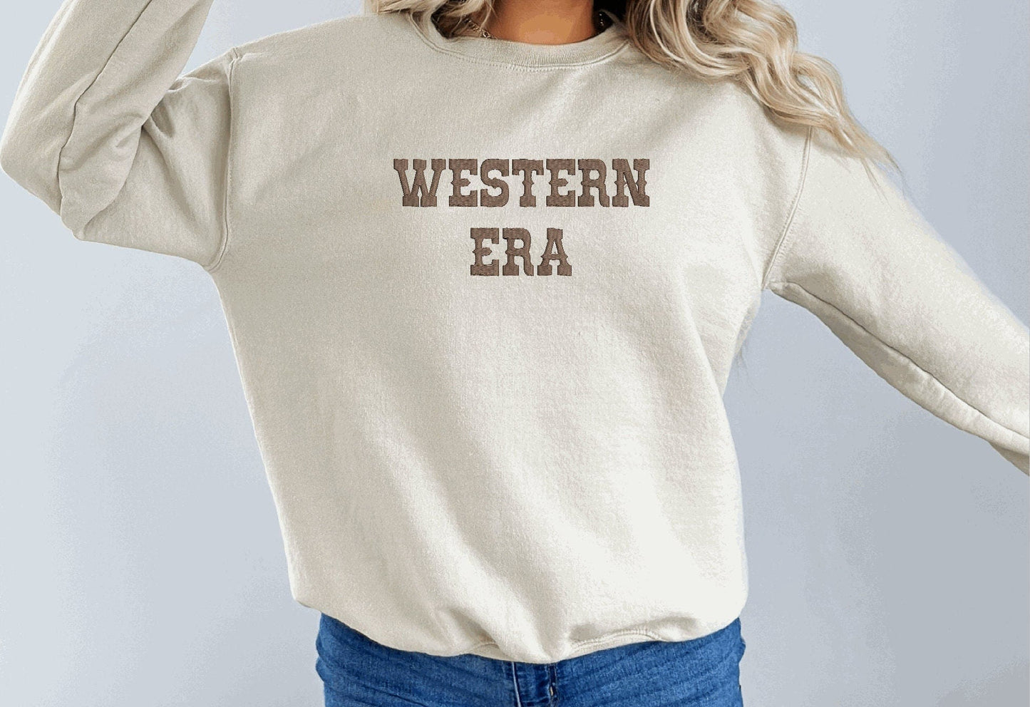 Personalized Embroidered Western Font Sweatshirt for Men and Women No Minimum