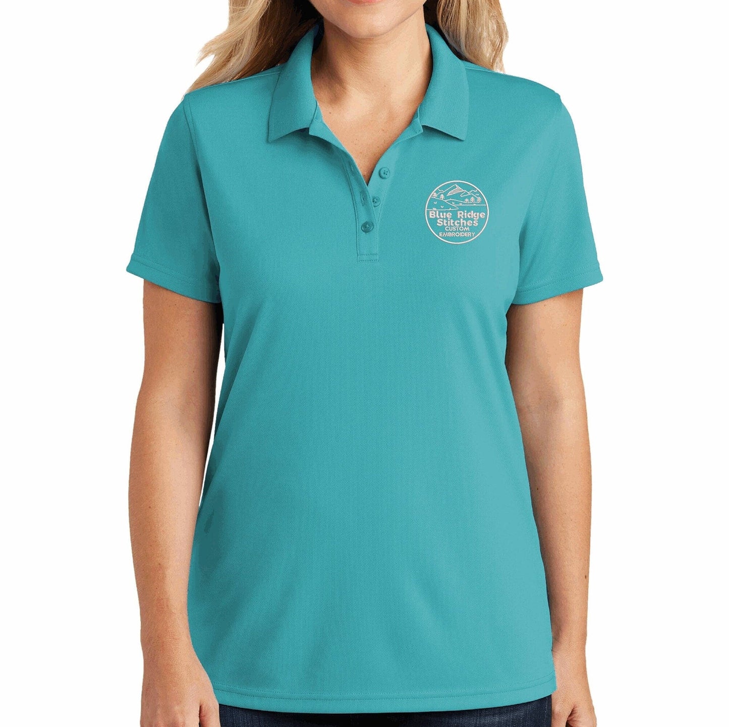 Embroidered Logo Women's Polo Shirt Personalized Text No Minimums