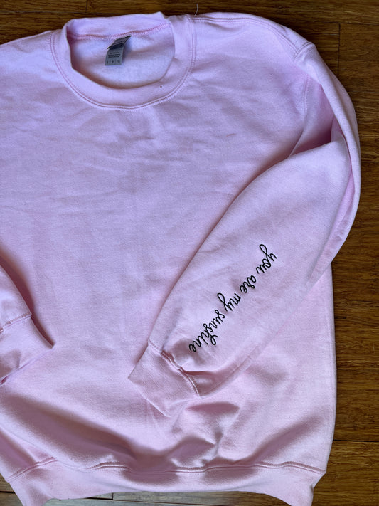 Embroidered Arm Sweatshirt with large text