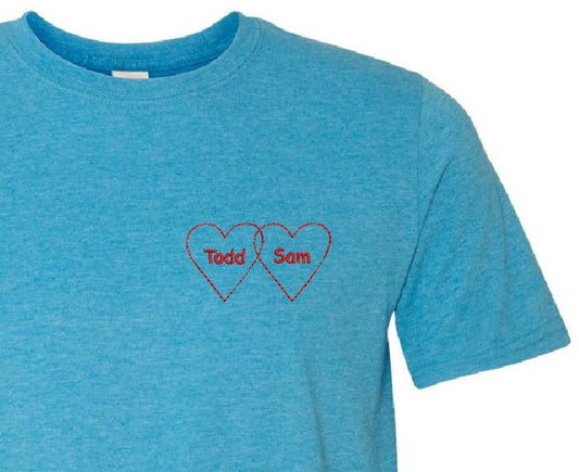 Personalized Intertwined Hearts Tshirt