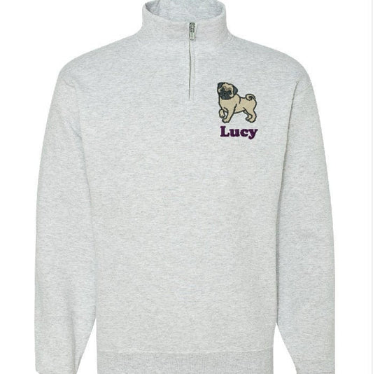 Personalized Dog Quarter Zip Sweatshirt