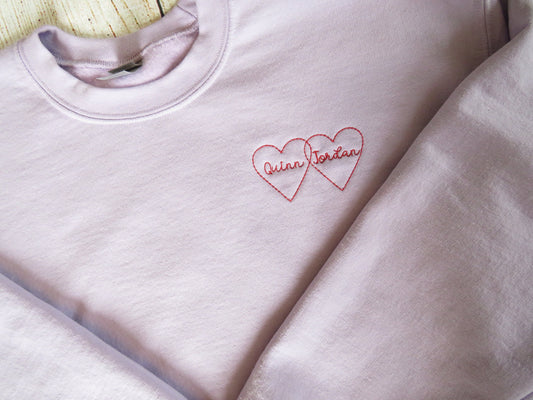 Personalized Intertwined Hearts Sweatshirt