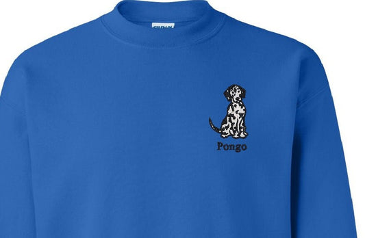 Personalized Dalmation Sweatshirt Embroidered Fleece Sweatshirt Name Word Phrase on a Sweatshirt