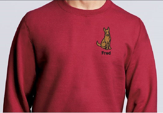 Personalized German Shepherd Sweatshirt Embroidered Fleece Sweatshirt Name Word Phrase on a Sweatshirt