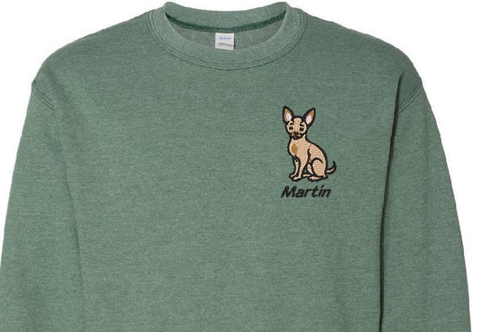 Personalized Chihuahua Sweatshirt Embroidered Fleece Sweatshirt Name Word Phrase on a Sweatshirt