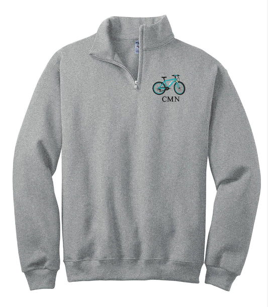 Personalized Biking Quarter Zip Sweatshirt