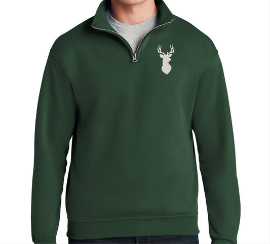 Personalized Deer Quarter Zip  Sweatshirt Name Word Phrase on a Sweatshirt