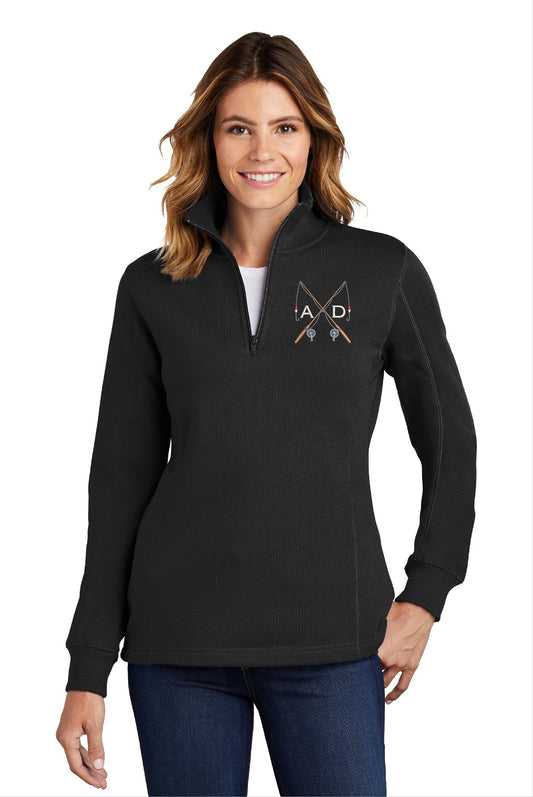 Personalized Ladies Fishing Quarter Zip  Sweatshirt