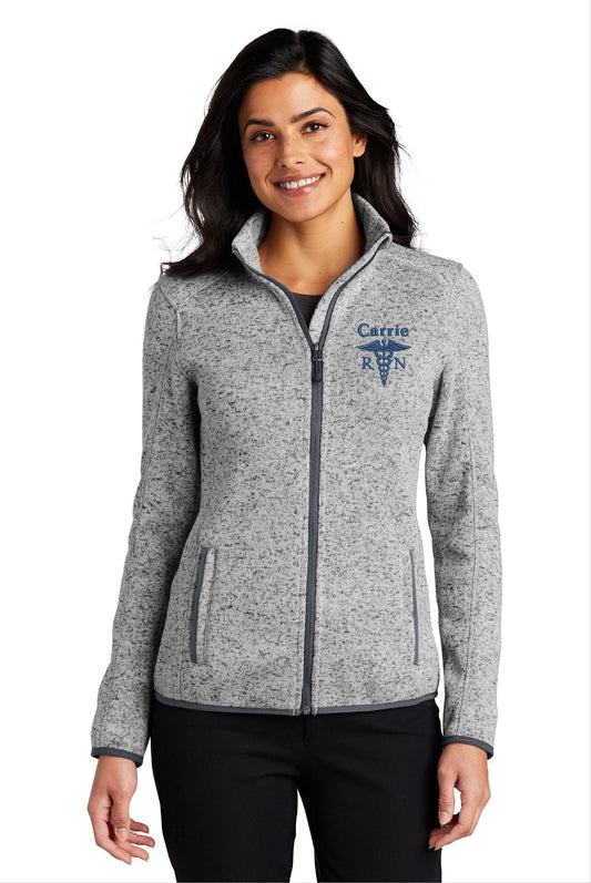 Personalized Caduceus Medical Full Zip Sweater